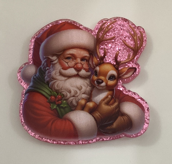 Santa with Deer Christmas Acrylic
