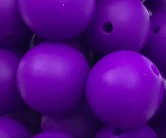 Royalty Purple - 15mm Silicone Beads