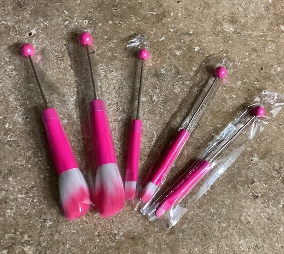 Beadable Make Up Brushes- Hot Pink