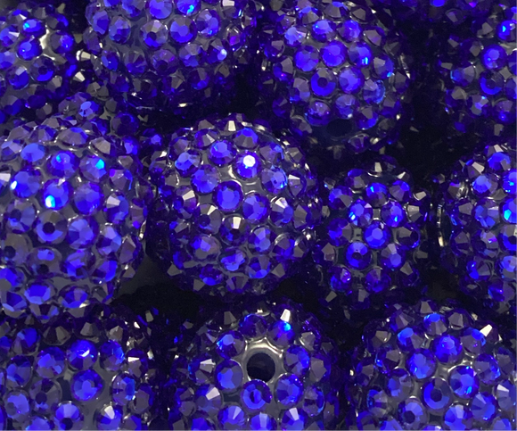 20mm Royal Blue Rhinestone Bead