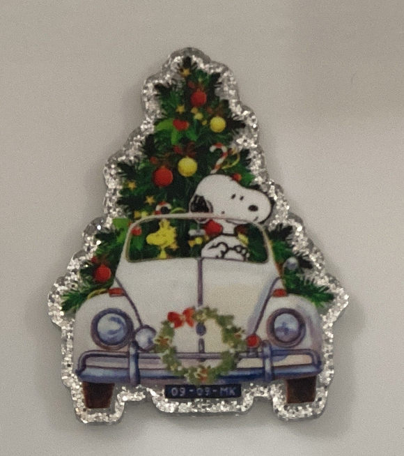 Snoopy Christmas Car Acrylic
