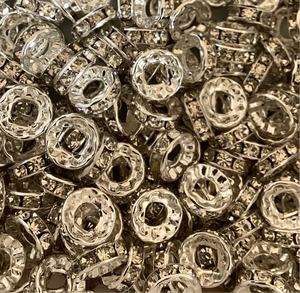 10mm Clear/Silver Metal Spacer (LG HOLE)