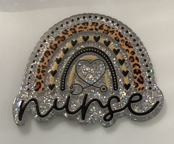 Nurse Rainbow Animal Print Acrylic