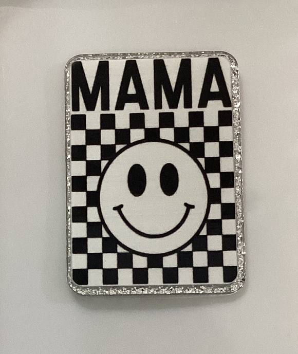 Checkered Mama Smile Acrylic
