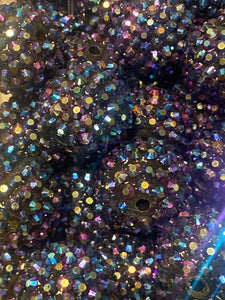 20mm Midnight Dark Purple Rhinestone Bead