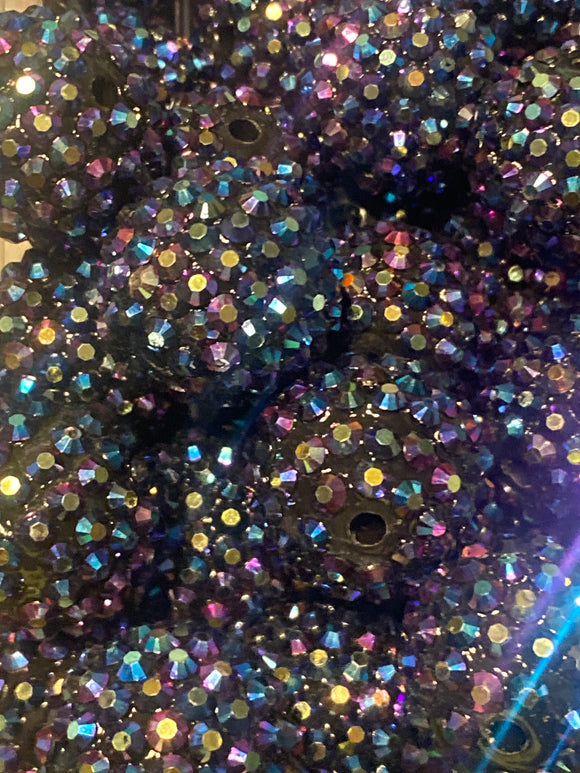 20mm Midnight Dark Purple Rhinestone Bead