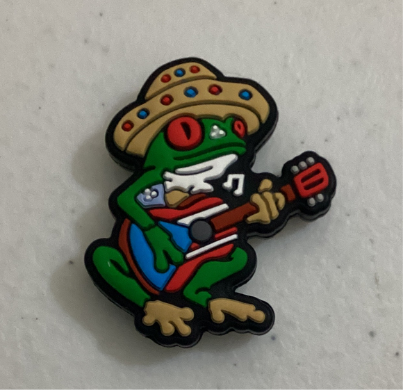 Frog holding Puerto Rico Flag Guitar