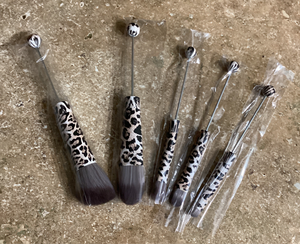 Beadable Make Up Brushes- Cheetah Print