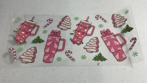 Pink Christmas Tumblers UVDTF Cup Wrap