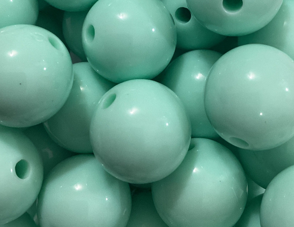 16mm Light Teal Clear Gloss Bead