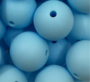 Blue Skies - 15mm Silicone Beads