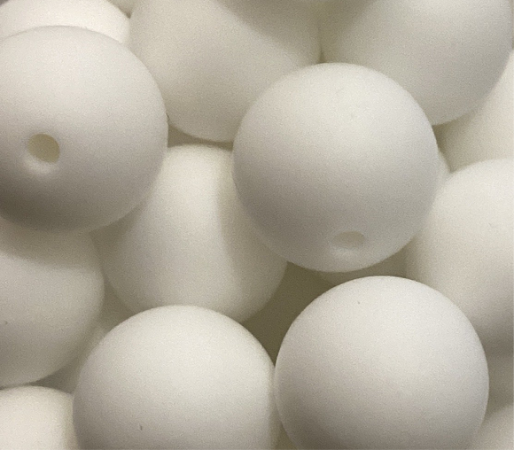 White - 15mm Silicone Beads