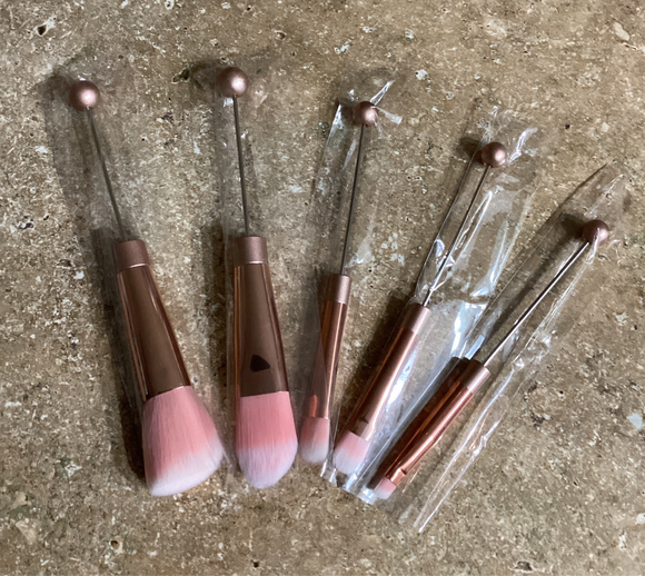 Beadable Make Up Brushes- Rose Gold