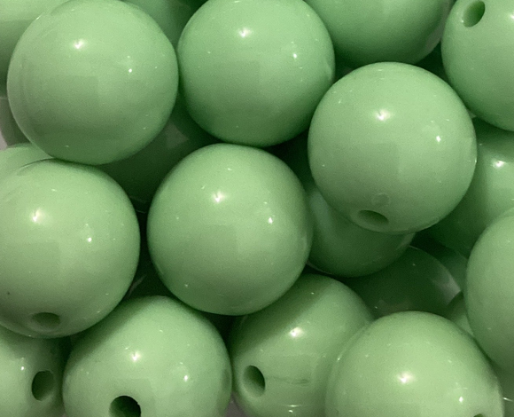 16mm Light Green Clear Gloss Bead