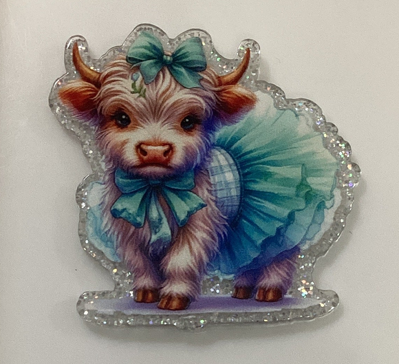 Cute Highland Cow with Tutu Acrylic