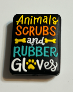 Animals Scrubs Rubber Gloves