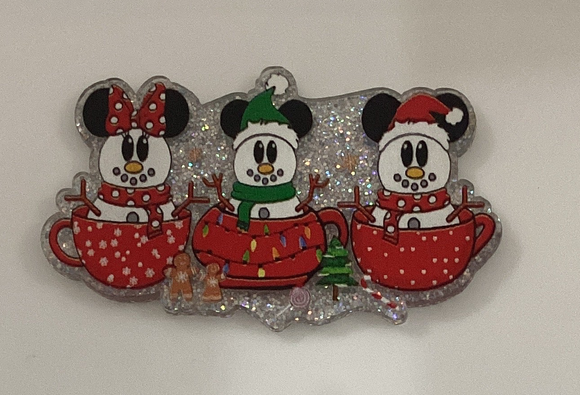 Minnie Snowman in Cups Christmas Acrylic