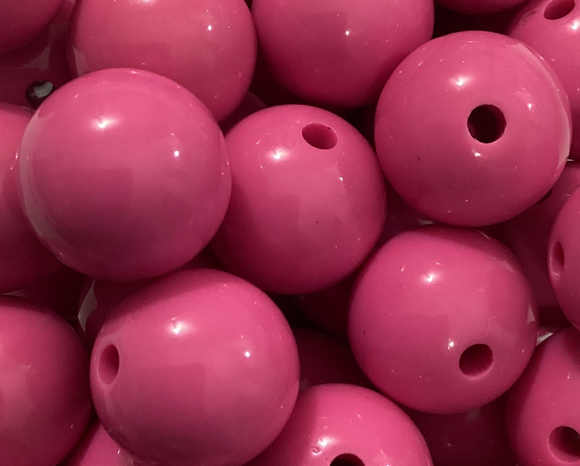 16mm Dark Pink Clear Gloss Bead