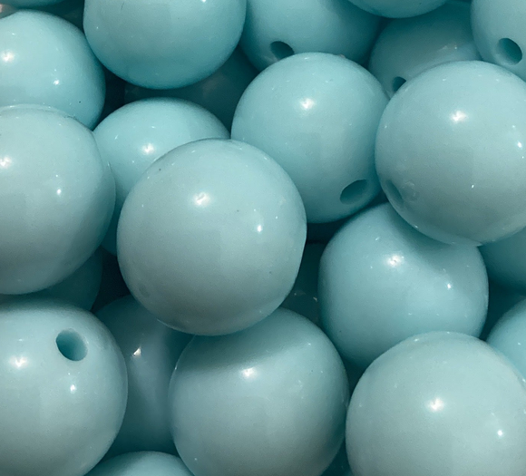 16mm Light Blue Clear Gloss Bead