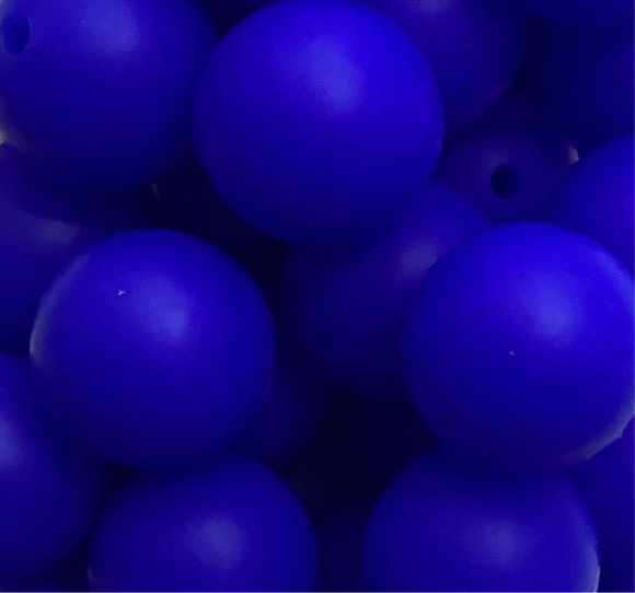 Royal Blue - 15mm Silicone Beads