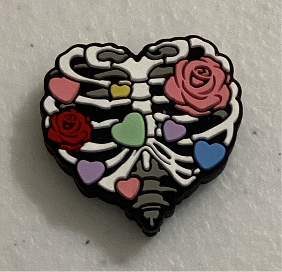 Skeleton Heart w/ Flowers