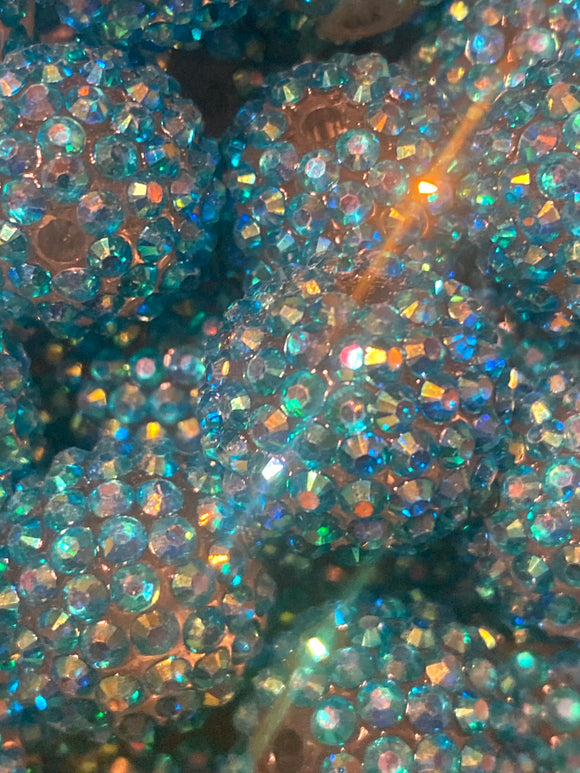 20mm Teal AB Rhinestone Bead