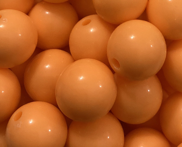 16mm Light Orange Clear Gloss Bead