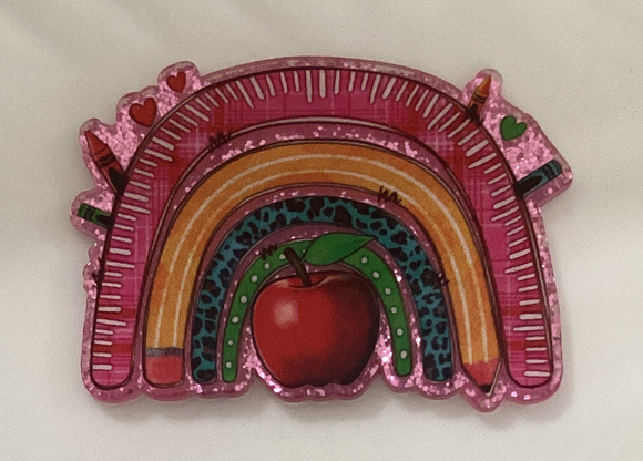 Rainbow with Apple Teacher Acrylic