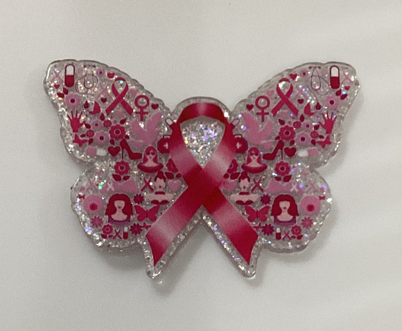 Pink Ribbon Butterfly Acrylic