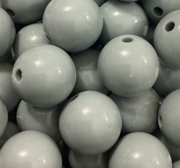 16mm Grey Clear Gloss Bead