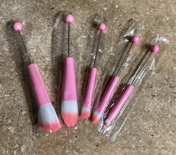 Beadable Make Up Brushes- Light Pink