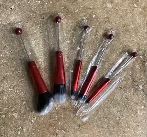 Beadable Make Up Brushes- Red