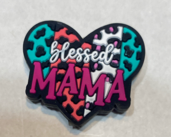 Blessed Mama Heart Cheetah