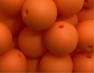 Orange - 15mm Silicone Beads