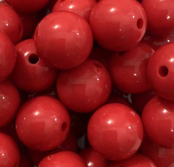 16mm Red Clear Gloss Bead