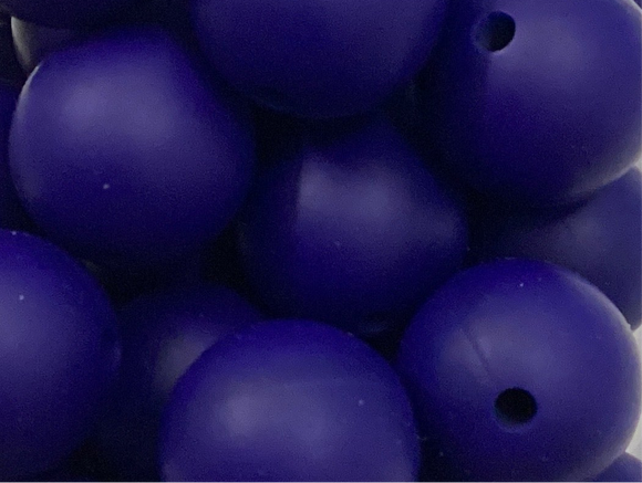 Navy Blue - 15mm Silicone Beads