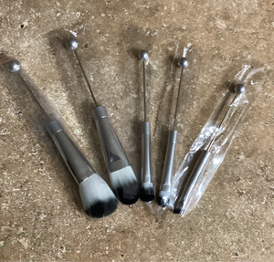 Beadable Make Up Brushes- Silver