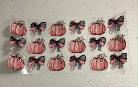 Pink Pumpkin & Bows UVDTF Cup Wrap