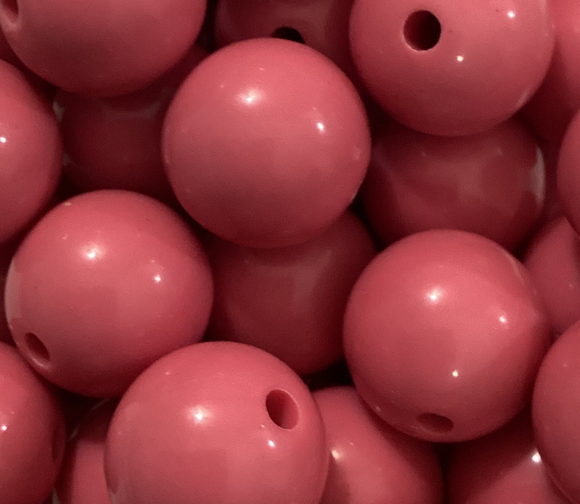 16mm Mulberry Pink Clear Gloss Bead