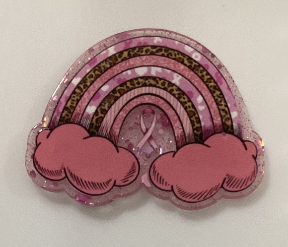 Pink Ribbon Rainbow Acrylic